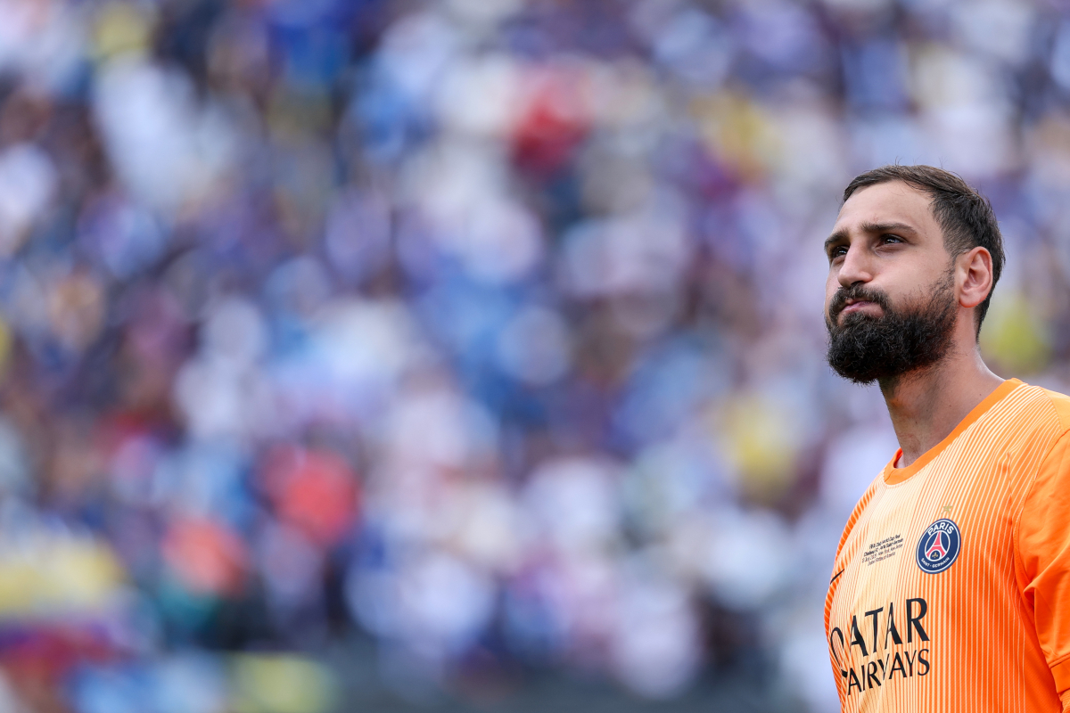 EAST RUTHERFORD, NEW JERSEY - JULY 13: Gianluigi Donnarumma #1 of Paris Saint-Germain looks on following the FIFA Club World Cup 2025 Final match between Chelsea FC and Paris Saint-Germain at MetLife Stadium on July 13, 2025 in East Rutherford, New Jersey. (Photo by Dan Mullan/Getty Images)